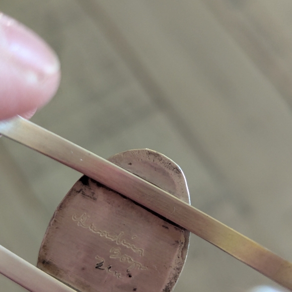 Vintage Native American Zuni Guardian Blue Jay Inlaid Bracelet - Picture 6 of 9